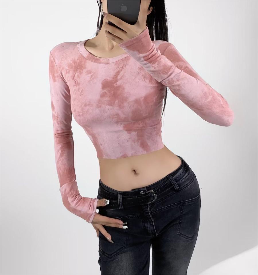 Spring round neck short T-shirt