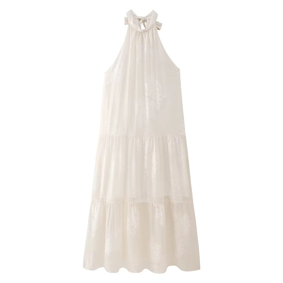 Hanging neck sleeveless dress for women