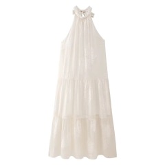 Hanging neck sleeveless dress for women