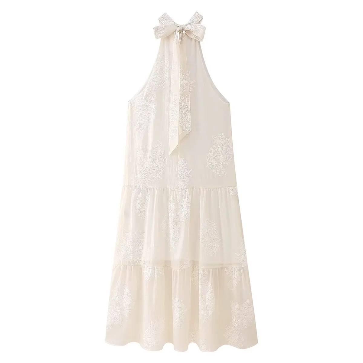 Hanging neck sleeveless dress for women