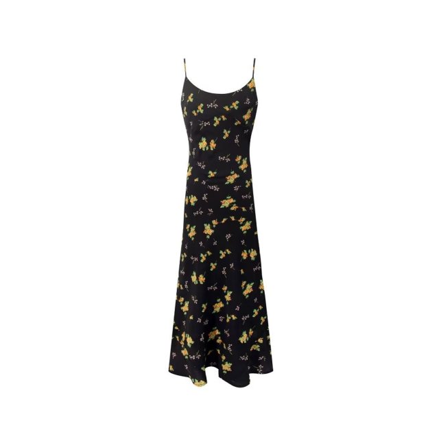 French retro girl floral dress