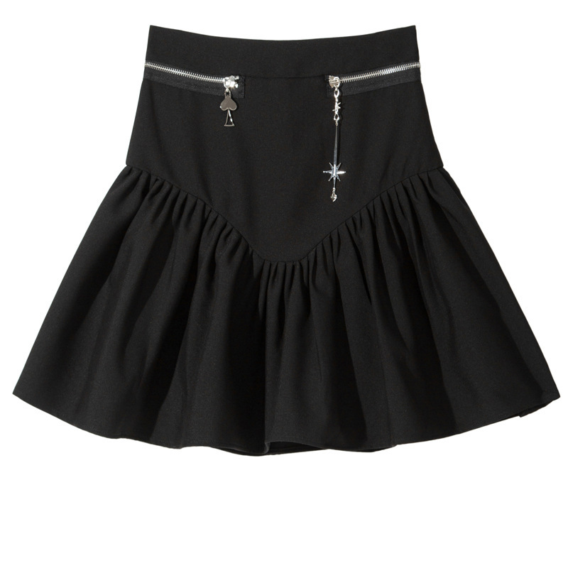 Zipper starry sky shorts skirt for women