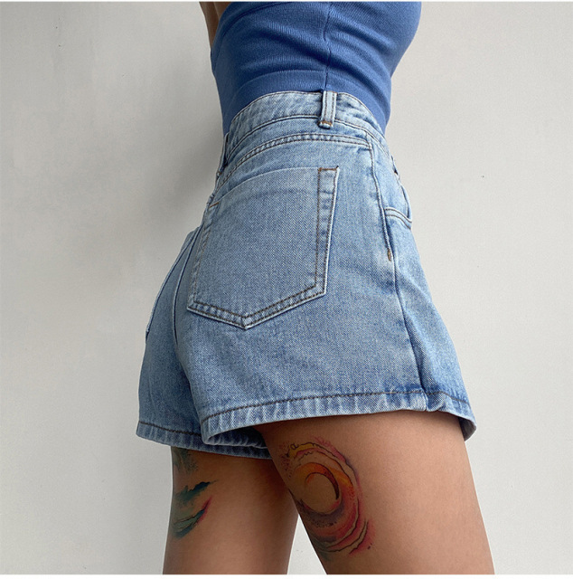 Light colored fake two-piece design spicy girl skirt pants