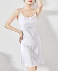 Simulated satin suspender nightgown