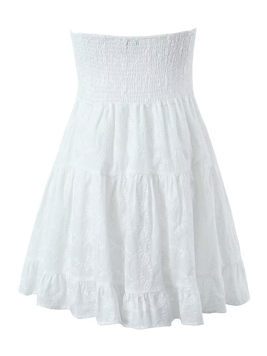 Lace strapless dress short skirt