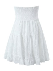 Lace strapless dress short skirt
