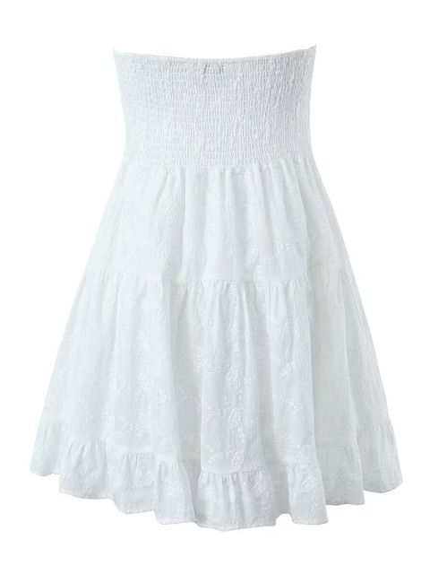 Lace strapless dress short skirt