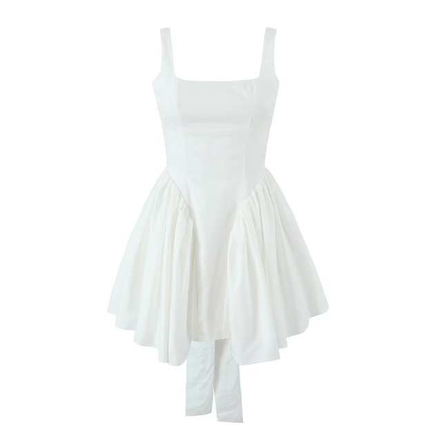 Lace up waist cinched dress