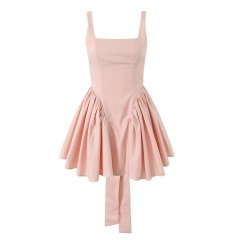 Lace up waist cinched dress