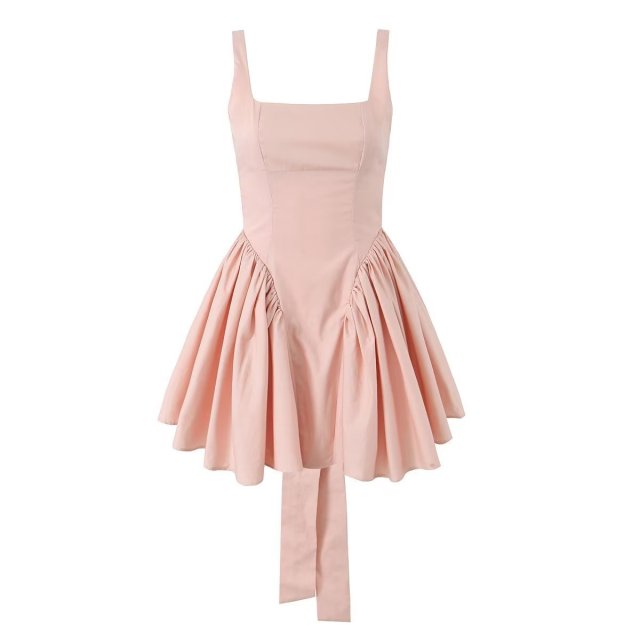 Lace up waist cinched dress