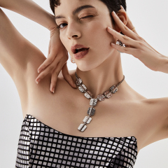 Sexy Silver Black Mohair Tube Top Dress