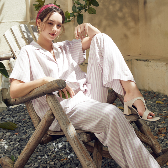 OEM Casual Striped Short Sleeve Suit