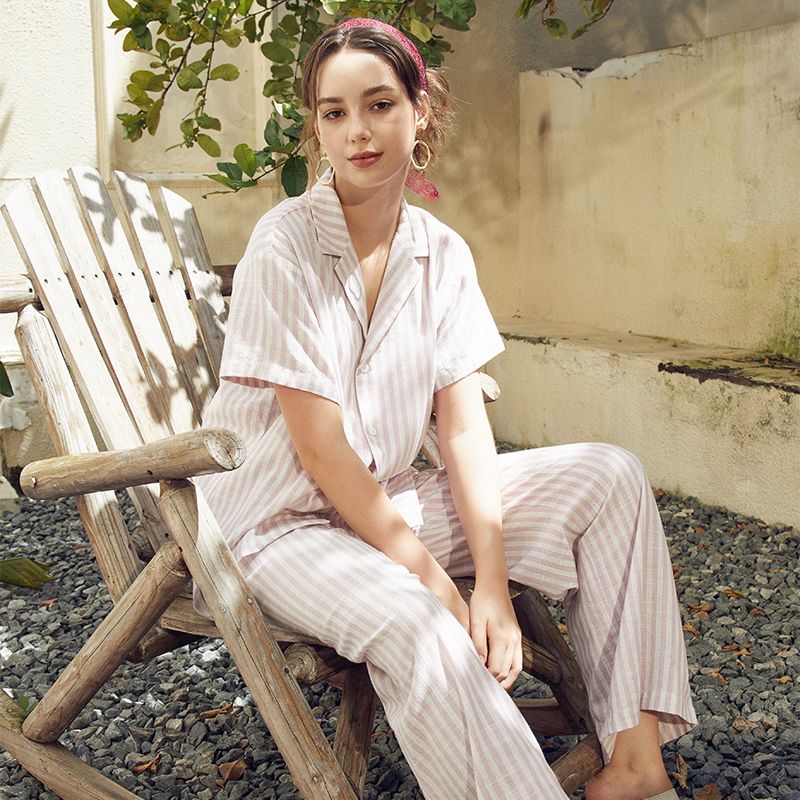 OEM Casual Striped Short Sleeve Suit