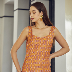 Sexy slim-fit suspender printed suspender dress