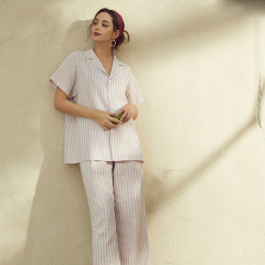 OEM Casual Striped Short Sleeve Suit