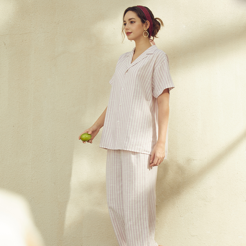 OEM Casual Striped Short Sleeve Suit