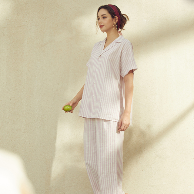 OEM Casual Striped Short Sleeve Suit