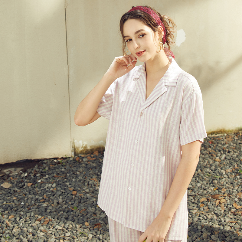 OEM Casual Striped Short Sleeve Suit