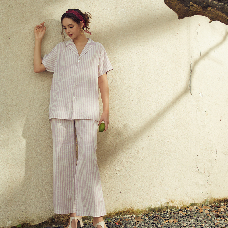 OEM Casual Striped Short Sleeve Suit