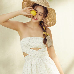 OEM Floral Cross Cutout Tube Top