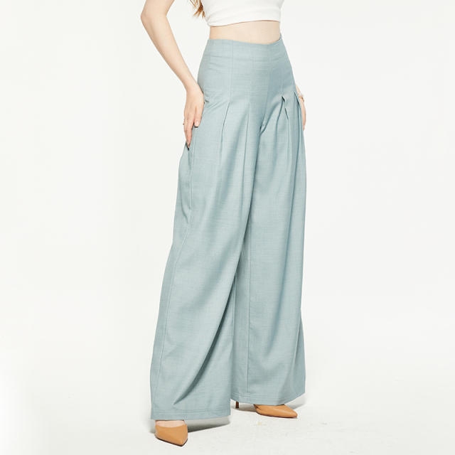 Commuting high waist wide leg suit pants