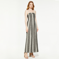 OEM Temperament tube top striped dress