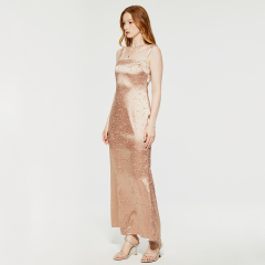 Elegant jacquard sleeveless evening dress