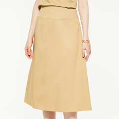 Commuting high-waisted A-line midi skirt