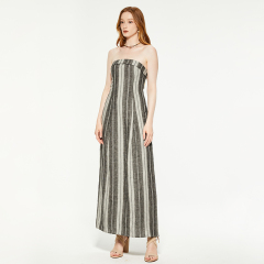OEM Temperament tube top striped dress