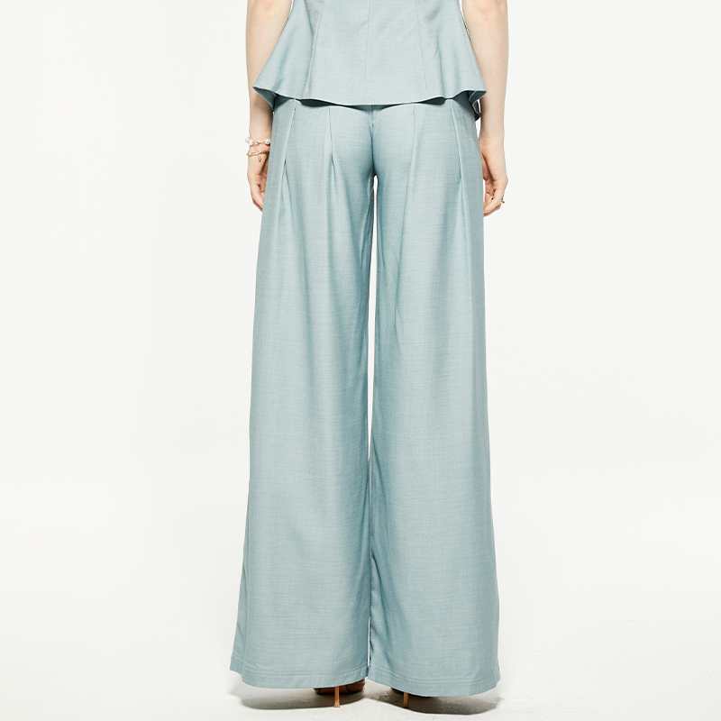 Commuting high waist wide leg suit pants