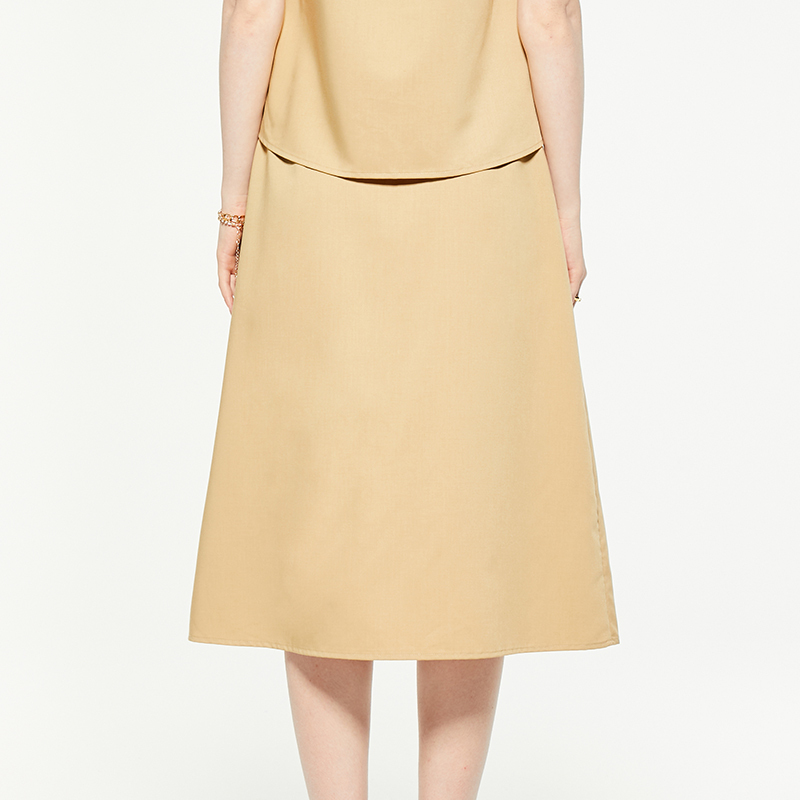 Commuting high-waisted A-line midi skirt