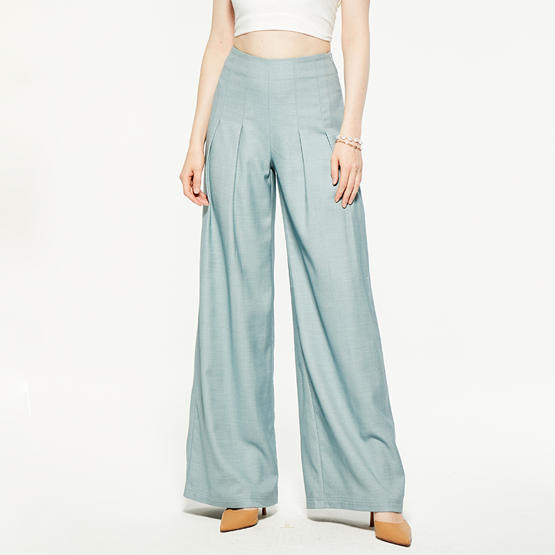 Commuting high waist wide leg suit pants