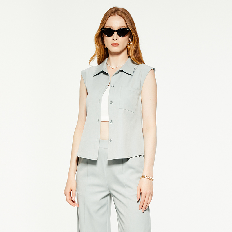Commuting v-neck sleeveless suit top