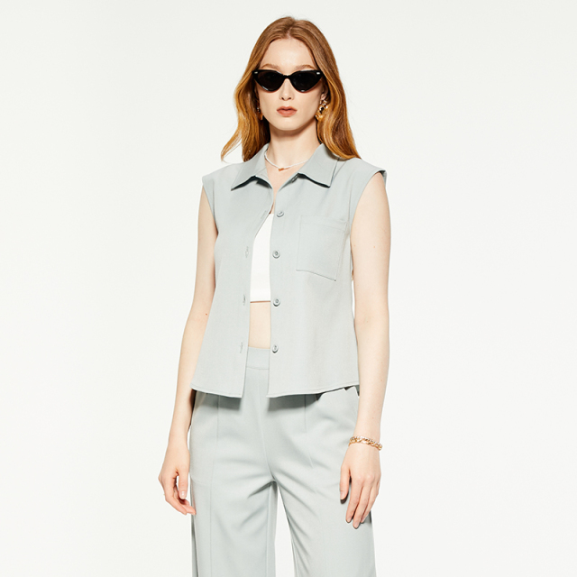 Commuting v-neck sleeveless suit top