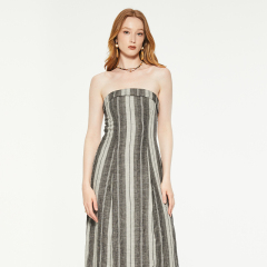 OEM Temperament tube top striped dress