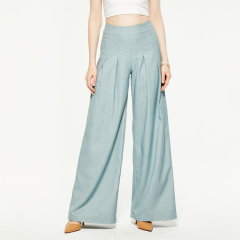 Commuting high waist wide leg suit pants