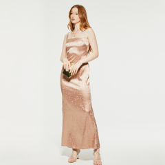Elegant jacquard sleeveless evening dress