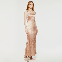 Elegant jacquard sleeveless evening dress