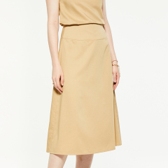 Commuting high-waisted A-line midi skirt