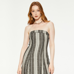 OEM Temperament tube top striped dress