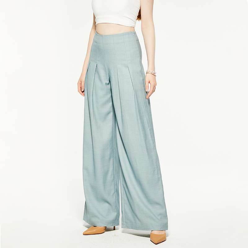 Commuting high waist wide leg suit pants