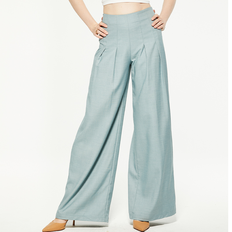 Commuting high waist wide leg suit pants