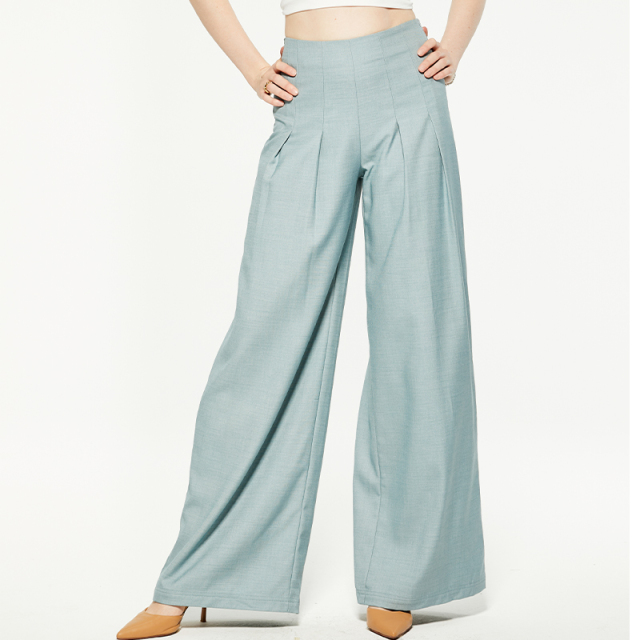 Commuting high waist wide leg suit pants