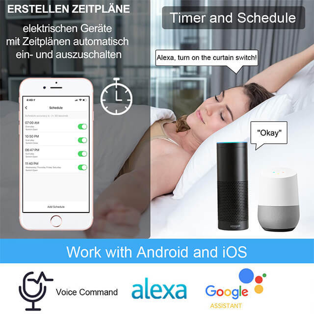 Tuya Smart Life WiFi Curtain Switch for Electric Motorized Curtain Blind Roller Shutter, Google Home, Amazon Alexa Voice Control