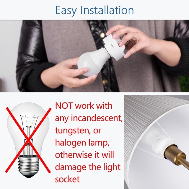 LoraTap Wireless Remote Control E27 Light Bulb Socket Lamp Switch Kit