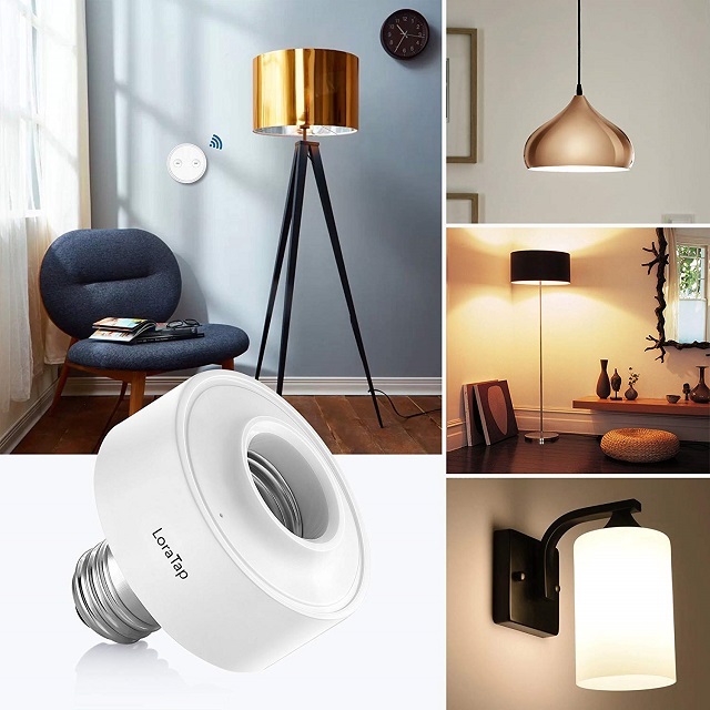 LoraTap Wireless Remote Control E27 Light Bulb Socket Lamp Switch Kit