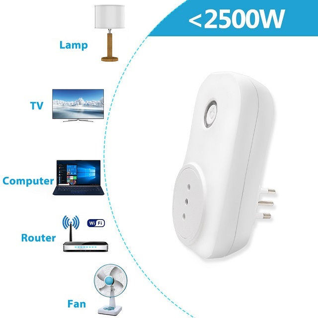 LoraTap Remote Control Socket, 2500 Watts, 200M Range, 868Mhz Radio, 10 Years Autonomy, Smart Wireless Electrical Outlet, Batteries Included