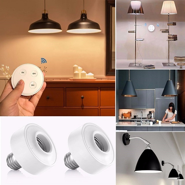Wireless Light Socket with Magnetic Base Remote Control Lamp Holder for E26 E27 Led Bulb on Floor Lamp Hang Lamp