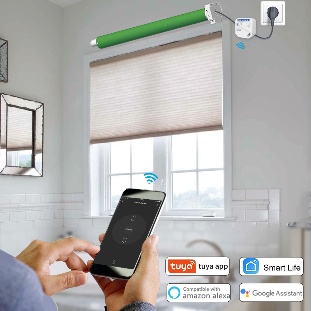 4-Packs Tuya Smart Life WiFi Curtain Blind Switch for Roller Shutter Electric motor Google Home Alexa Echo Voice Control DIY Smart Home