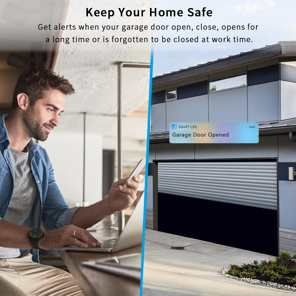 Tuya Smart Life New Wireless Garage Door Controller Opener Remote WiFi Switch Voice Control Alexa Echo Google Home No Hub Needed